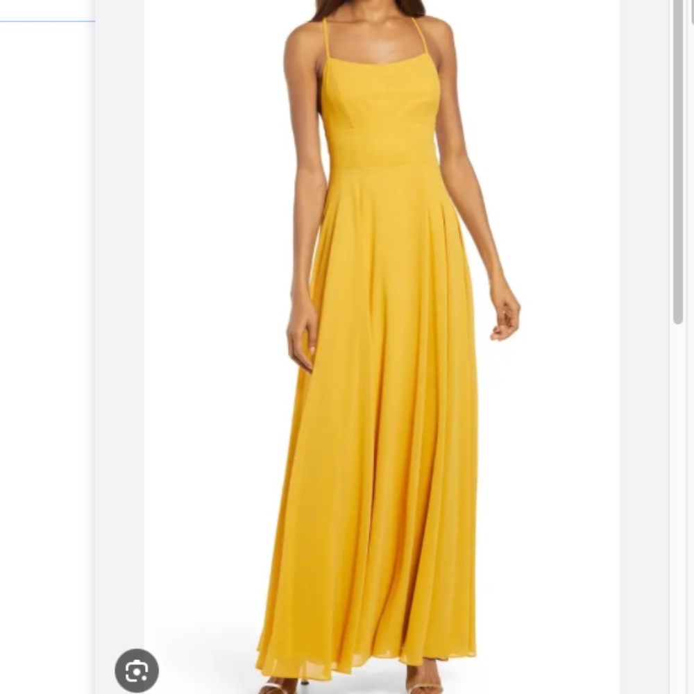 Lulus Dreamy Romance Mustard Yellow Backless Maxi Dress Prom Formal Evening